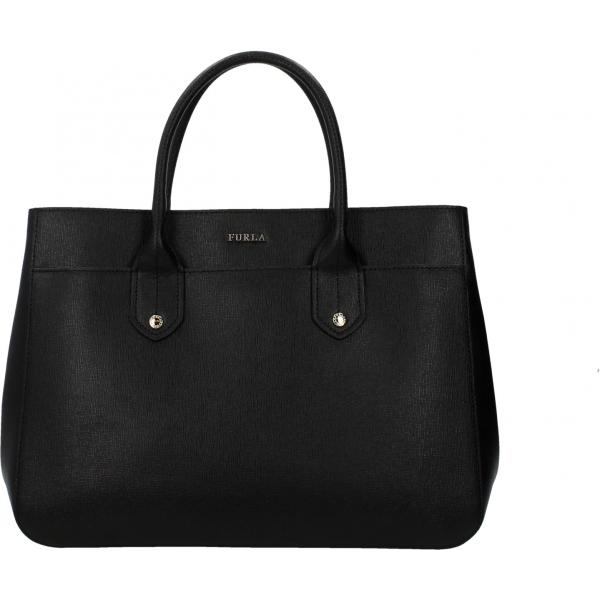 Borsa a mano con bottoni nero Furla nero