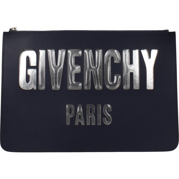 Pochette con logo frontale blu Givenchy blu