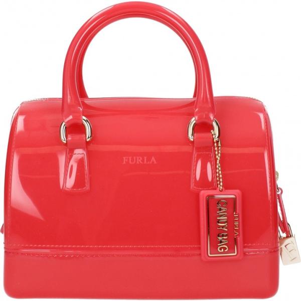 Borsa a mano con logo frontale rosa Furla rosa