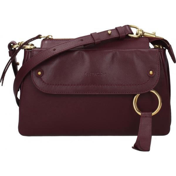 Borsa a tracolla con logo frontale viola See by Chloé viola