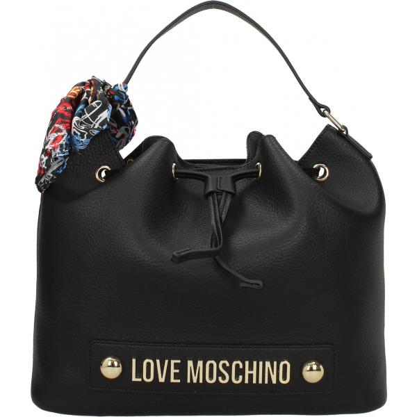 Borsa a mano con logo frontale nero Love Moschino nero