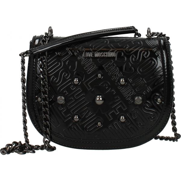 Borsa a tracolla con borchie nero Love Moschino nero