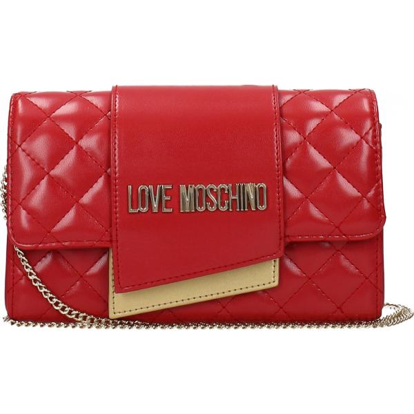 Pochette con tracolla removibile rosso Love Moschino rosso