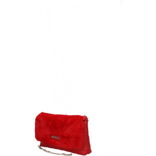 Borsa a tracolla con logo frontale rosso Love Moschino rosso