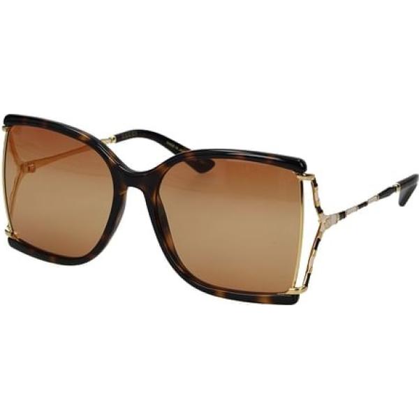 Occhiali da sole effetto acetato marrone Gucci marrone