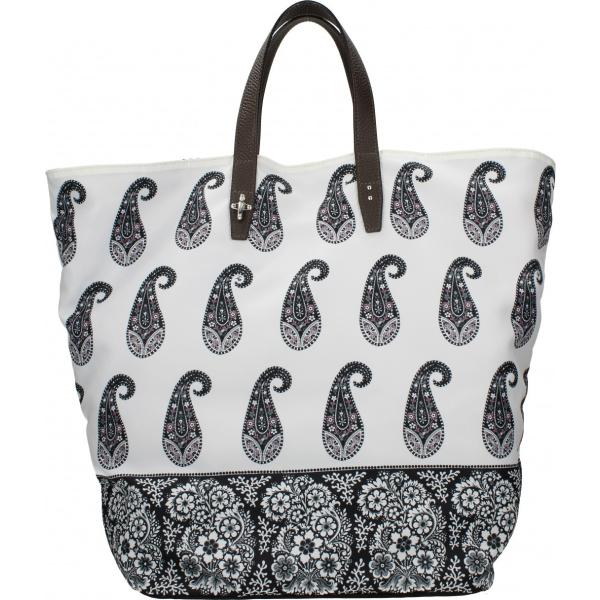 borsa a mano Fay bianco con stampe