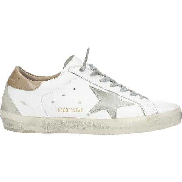 Sneakers con logo frontale oro e bianco Golden Goose bianco