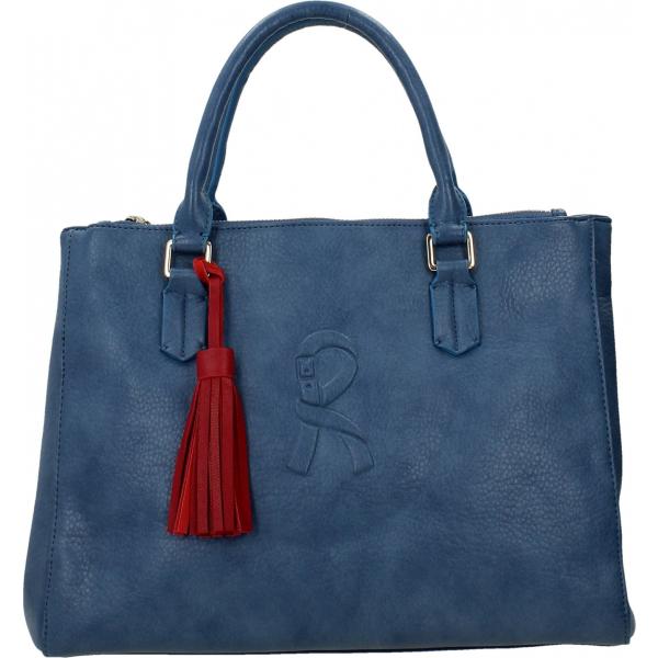 Borsa a mano con bottoni blu Roberta di Camerino blu