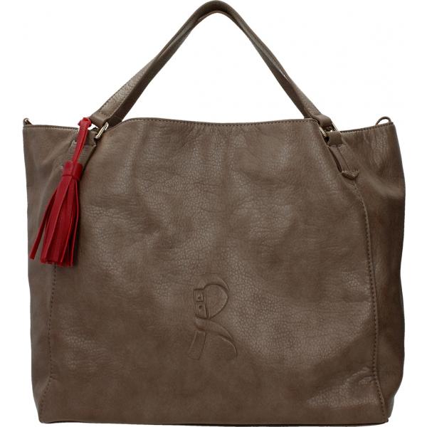 Borsa a mano con logo frontale grigio Roberta di Camerino grigio
