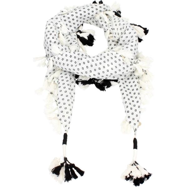 Foulard in cotone bianco e avorio e nero Elisabetta Franchi bianco