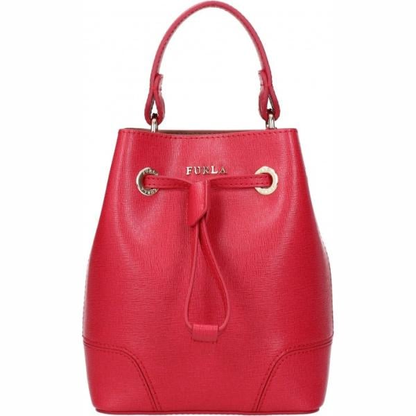 Borsa a mano con logo frontale rosso Furla rosso