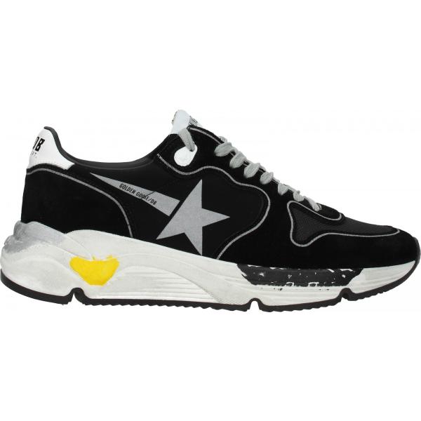 Sneakers con logo frontale oro e nero Golden Goose nero