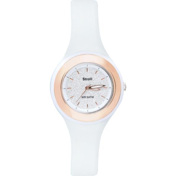 Orologio glitter con cinturino bianco Stroili