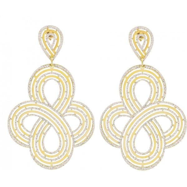 Orecchini glitter in argento 925 oro Stroili