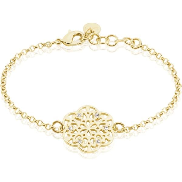 Bracciale con fiocco e strass in ottone con pizzo oro Stroili
