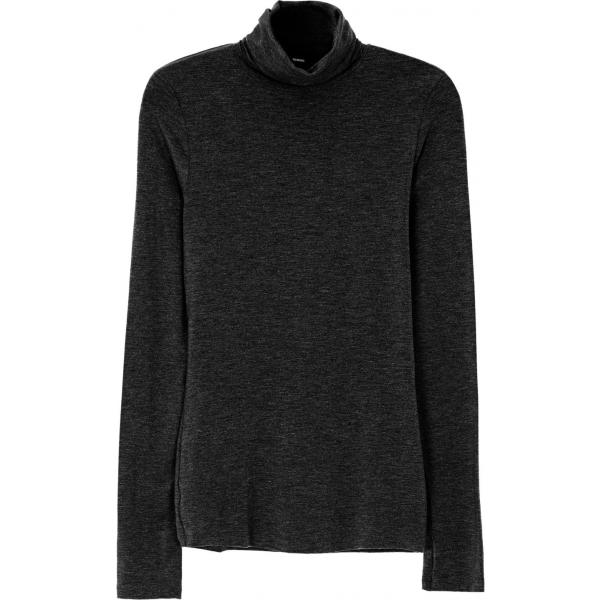 Maglia melange collo alto a maniche lunghe grigio e nero Tezenis
