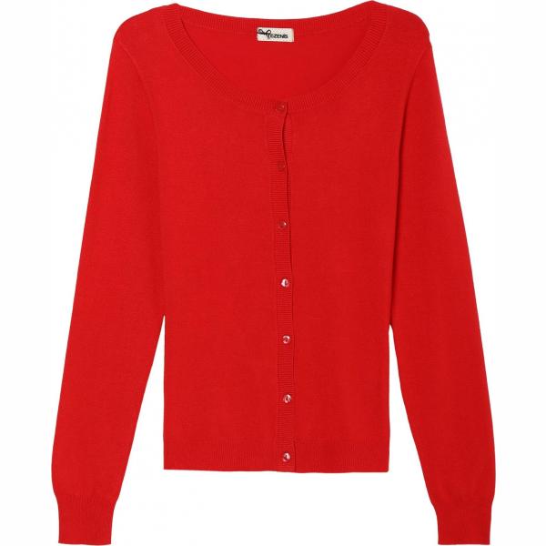 Cardigan a maniche lunghe con bottoni rosso Tezenis