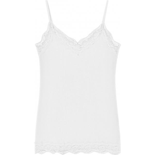 Canottiera con pizzo e spalline sottili bianco Tezenis