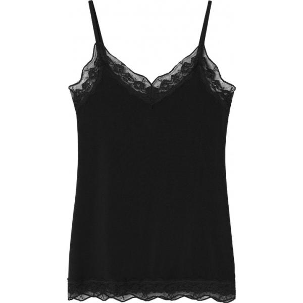 Canottiera con pizzo e spalline sottili nero Tezenis
