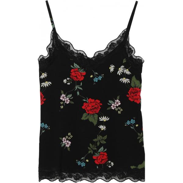 Canottiera con pizzo e spalline sottili nero Tezenis