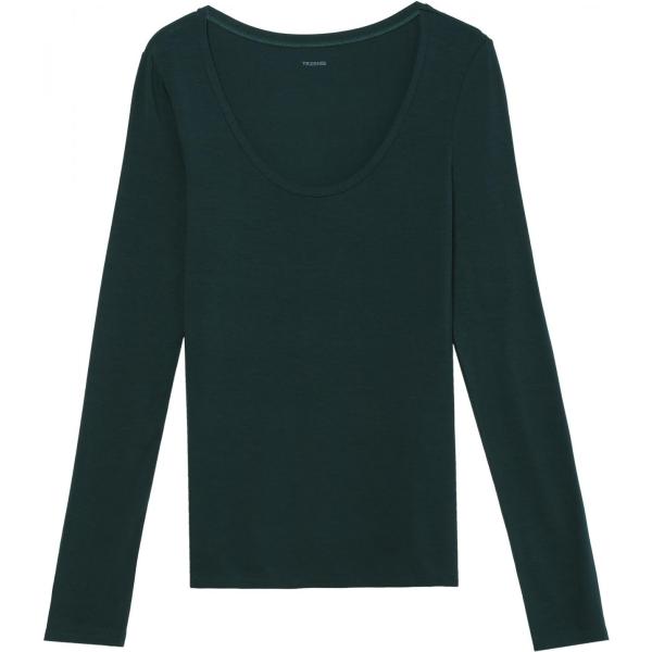 Maglia con scollo a maniche lunghe verde Tezenis