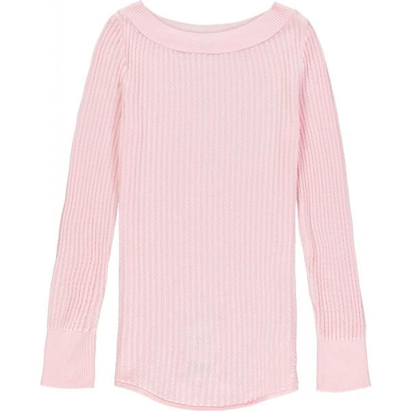 Maglia forma asimmetrica a trecce con cerchi e scollo a maniche lunghe rosa Tezenis