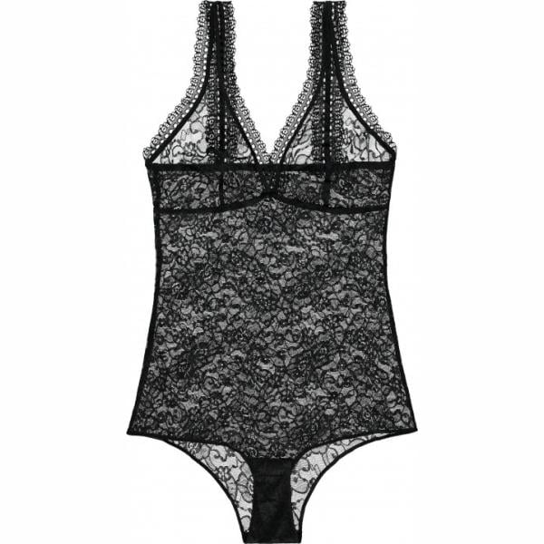 Body con pizzo e bottoni nero Tezenis