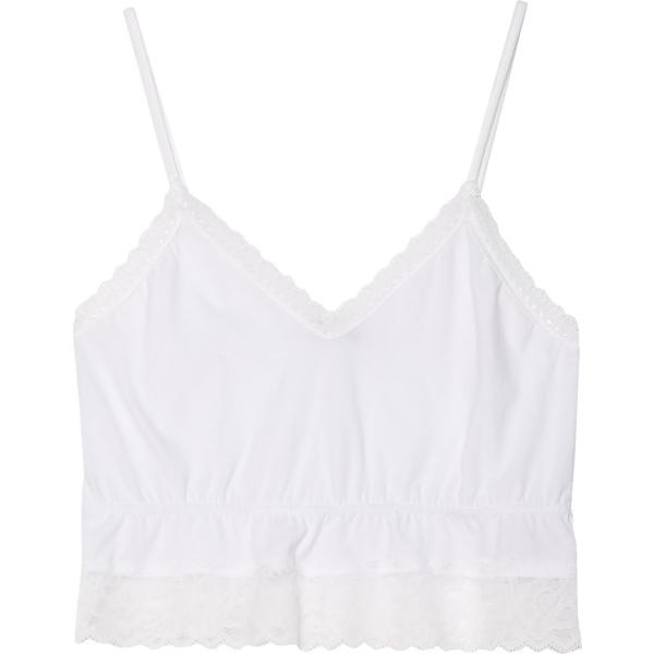 Top con pizzo e cerchi con ruches e spalline sottili bianco Tezenis