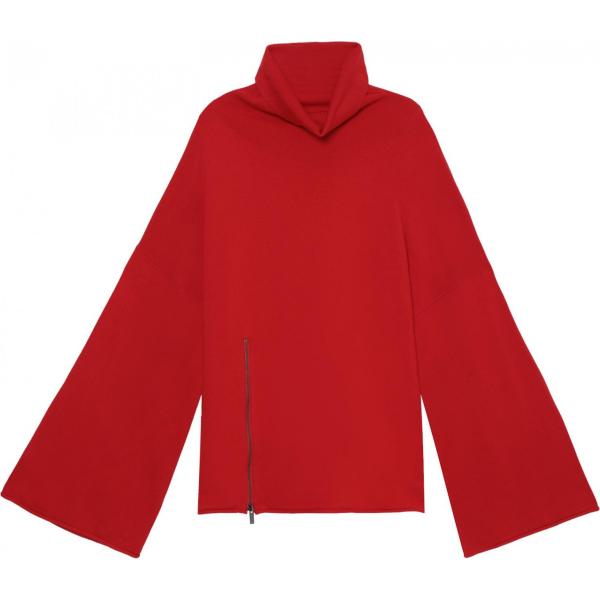 Maglia con spacco collo alto a maniche lunghe con zip filato rosso Tezenis