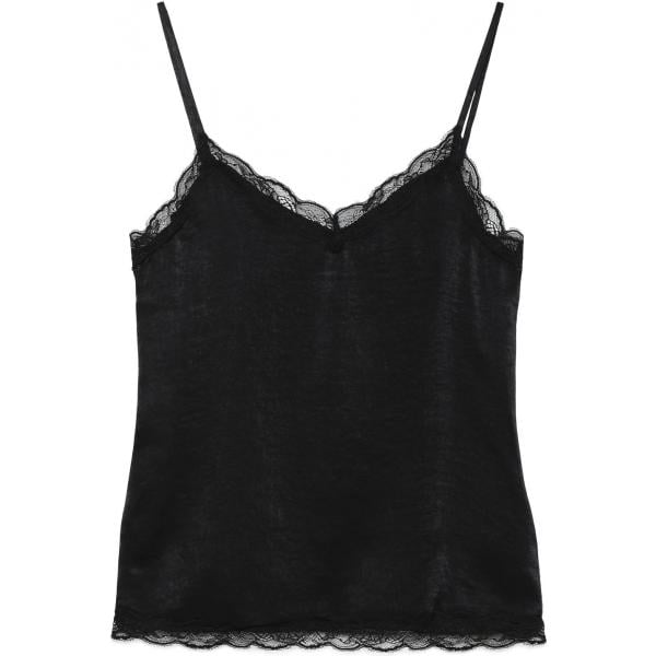 Canottiera con pizzo e spalline sottili in raso Tezenis