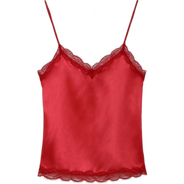 Canottiera con pizzo e spalline sottili in raso Tezenis