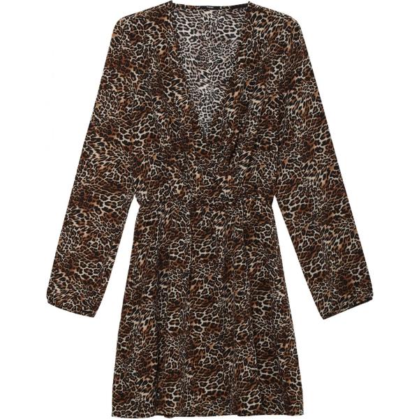 Vestito corto animalier a maniche lunghe Tezenis