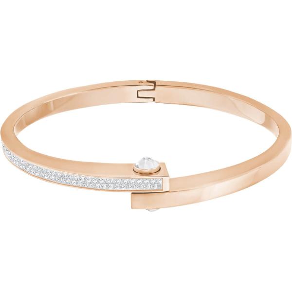Bracciale in oro rosa rigido bianco Swarovski