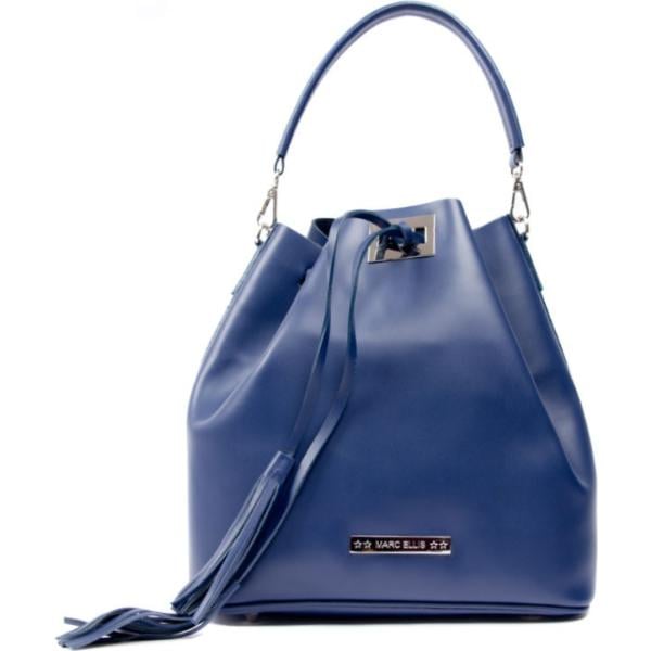 Borsa a tracolla secchiello con manico e borchie con coulisse e nappine Marc Ellis
