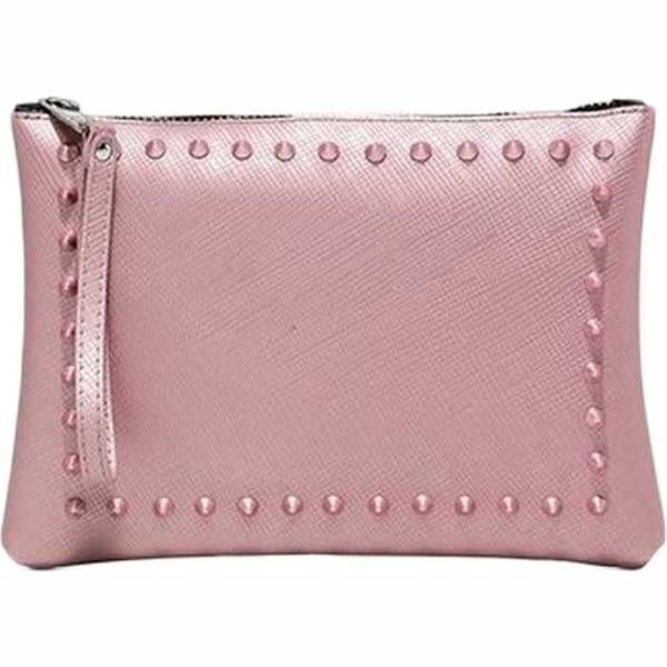 Pochette con borchie taglia media con zip in ecopelle Gum By Gianni Chiarini Design