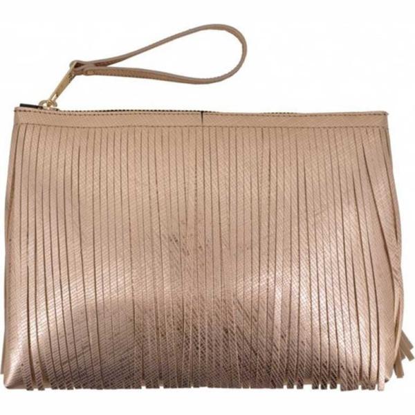 Pochette fantasia effetto laminato con zip in ecopelle oro Gum By Gianni Chiarini Design marrone