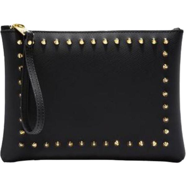Pochette con borchie taglia media con zip oro Gum By Gianni Chiarini Design