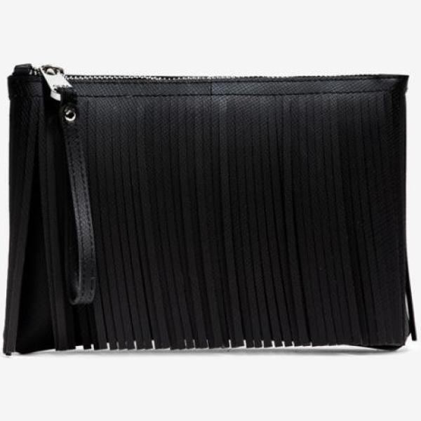 Pochette con frange taglia media con zip Gum By Gianni Chiarini Design