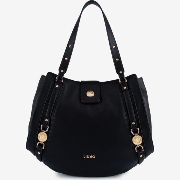Shopping bag con zip in pelle sintetica con scomparti Liu Jo