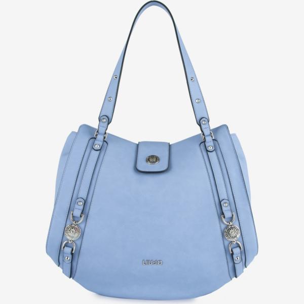 Shopping bag con zip in pelle sintetica con scomparti Liu Jo