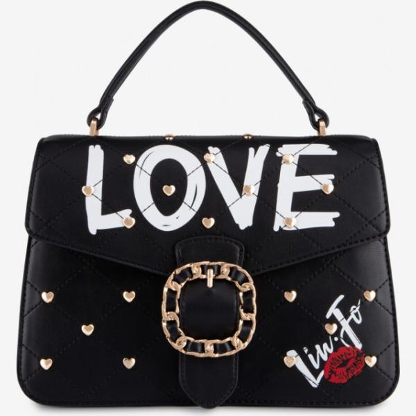 Borsa a tracolla con stampa e borchie con fibbia in pelle sintetica Liu Jo