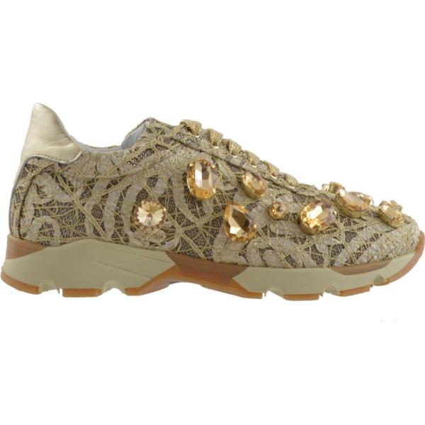 Sneakers stringate con pizzo oro Sarah Summer