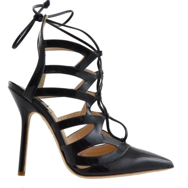 Décolleté effetto vernice con lacci Racine Carree