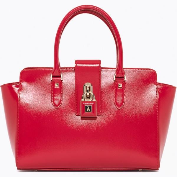 Borsa a mano con zip interno foderato in pelle con tasca interna oro Patrizia Pepe