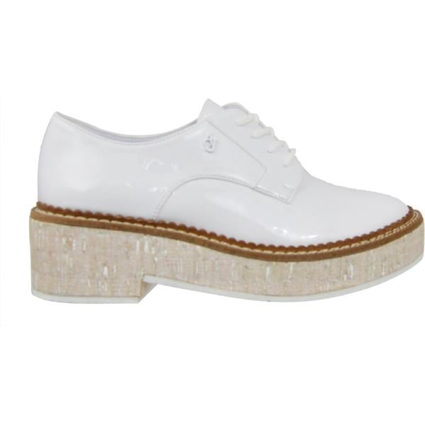 Scarpe stringate con plateau effetto vernice bianco Armani Jeans