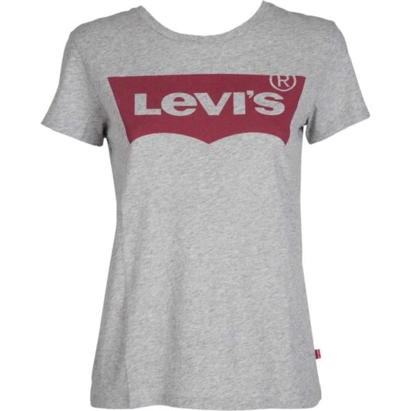 T-shirt girocollo a maniche corte con logo rosso e grigio Levis