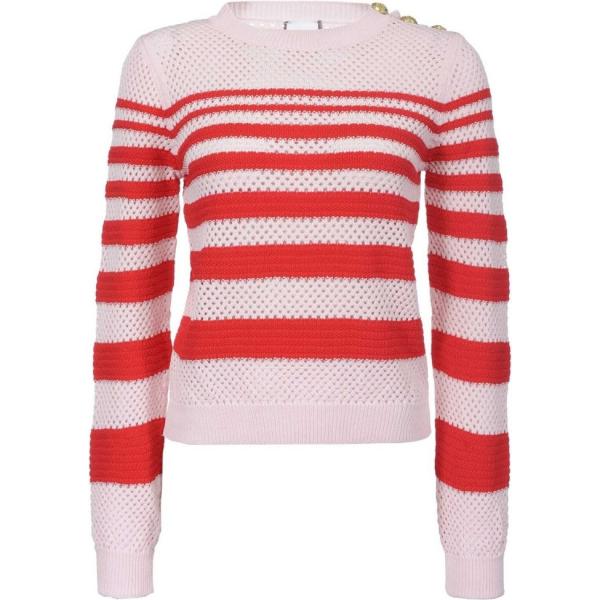 Maglione a righe a rete girocollo Pinko
