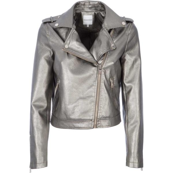 Giacca con zip in ecopelle eco argento e nero Silvian Heach