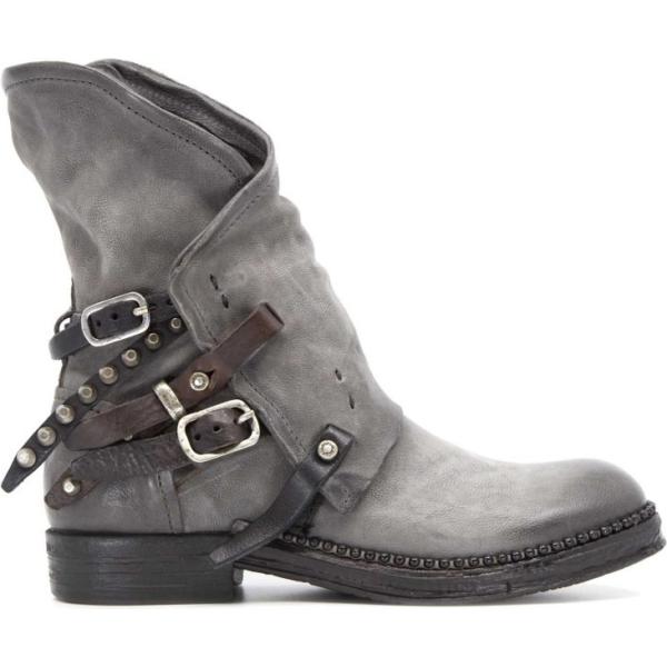 Stivaletti contrasto con zip grigio e nero A.s.98