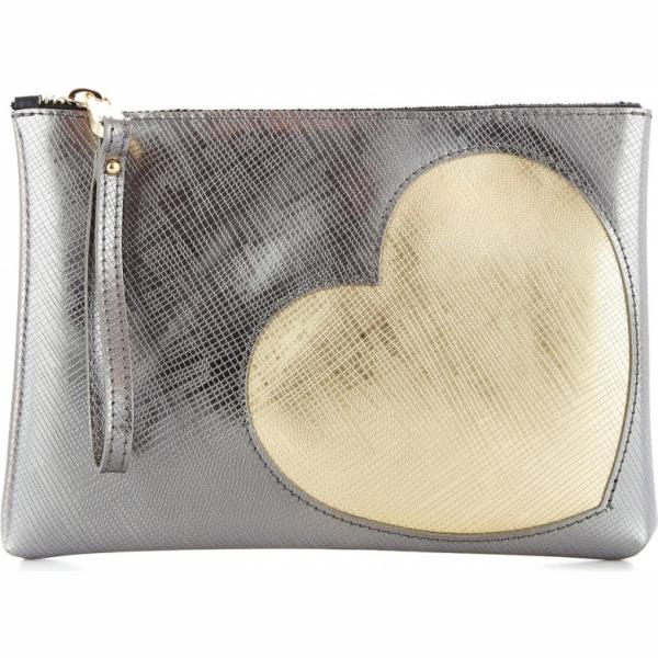 Pochette made italy effetto metallizzato con zip Gum